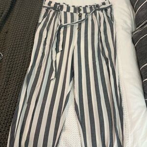 American Eagle Outfitters Black and White Striped Chinos